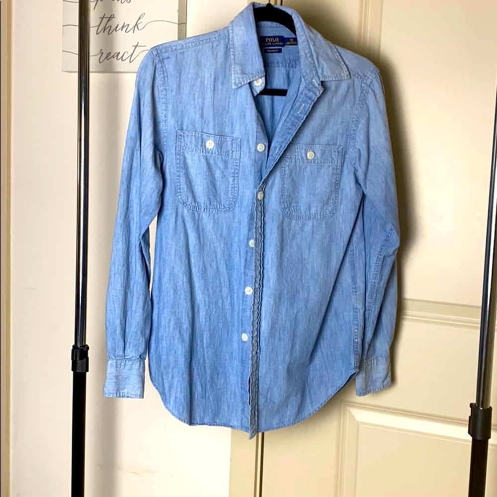 Relaxed Fit Jean Long Sleeve Shirt